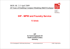MPW and foundry service - Mos-AK