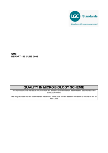 QUALITY IN MICROBIOLOGY SCHEME