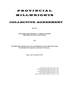 millwrights agreement - Construction Labour Relations