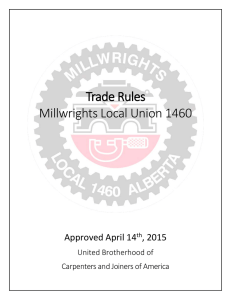 Trade Rules Millwrights Local Union 1460