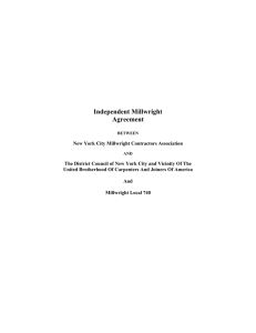 Independent Millwright Agreement