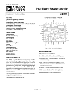 Piezo-Electric Actuator Controller AD5801