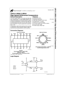 LM161/LM261/LM361 High Speed Differential Comparators