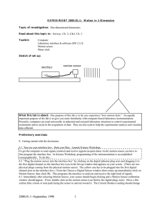 2000.01.1--September, 1998 1 motion sensor interface