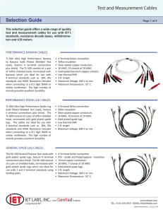 Selection Guide Test and Measurement Cables