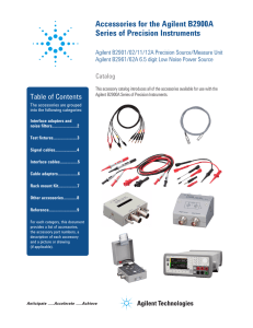 Accessories for the Agilent B2900A Series of Precision Instruments