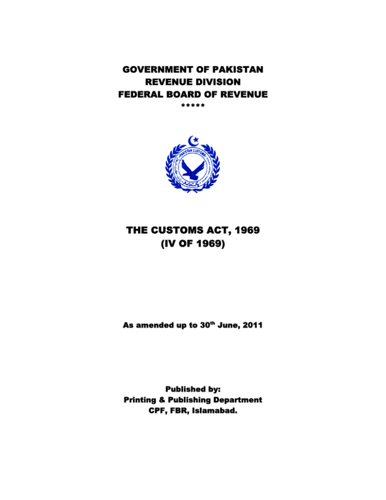 the-customs-act-1969-iv-of-1969