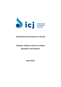 International Commission of Jurists Pakistan: Military trials for