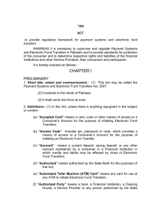 Payment Systems and Electronic Fund Transfers Act, 2007