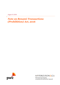 Note on Benami Transactions (Prohibition) Act, 2016