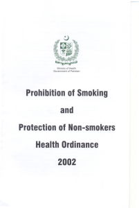 Prohibition of Smoking and Protection of Non