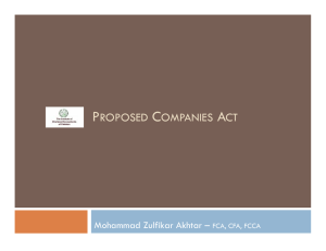 PROPOSED COMPANIES ACT