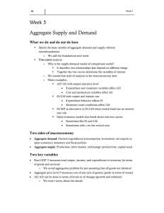 Week 5 Aggregate Supply and Demand