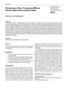 Persistence: How Treatment Effects Persist After Interventions Stop