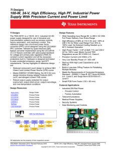 100-W, 24-V, High Efficiency, High PF, Industrial Power Supply With