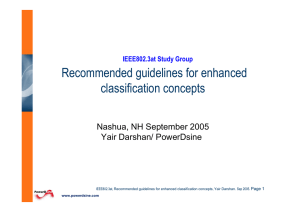 Recommended guidelines for enhanced classification