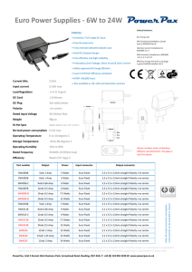 European Power Supplies - 6W to 24W series