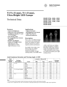 T-13/4 (5 mm), T-1 (3 mm), Ultra-Bright LED Lamps Technical Data