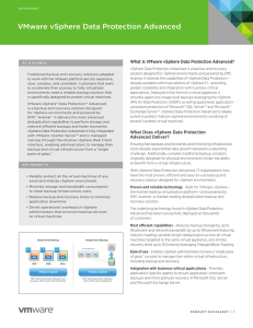 vSphere Data Protection Advanced Datasheet: VMware, Inc.