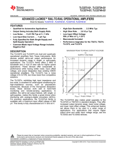 TLC227x-Q1 Advanced LinCMOS Rail-to-Rail