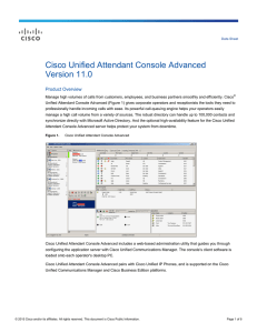 Cisco Unified Attendant Console Advanced Version 11.0 Data Sheet