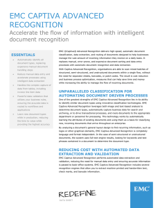 EMC Captiva Advanced Recognition Datasheet