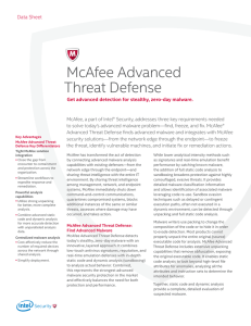 McAfee Advanced Threat Defense Datasheet