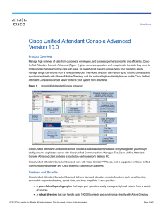 Cisco Unified Attendant Console Advanced Version 10.0 Datasheet