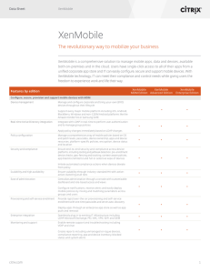 Citrix XenMobile data sheet