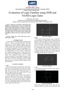 Evaluation of Logic Families using NOR and NAND Logic Gates