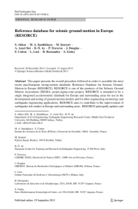 Reference database for seismic ground