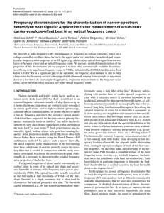 Frequency discriminators for the characterization of narrow