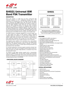 Si4021 Data Sheet -- Universal ISM Band FSK