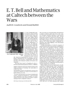 ET Bell and Mathematics at Caltech between the Wars