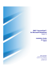 EMC SourceOne for Microsoft SharePoint Installation Guide