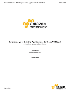 Migrating your Existing Applications to the AWS Cloud paper