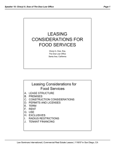 leasing considerations for food services