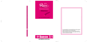 Saeco Royal Professional owners manual