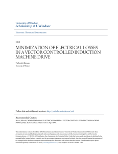 minimization of electrical losses in a vector controlled induction