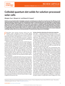 Colloidal quantum dot solids for solution