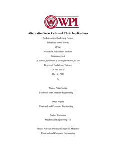 Alternative Solar Cells and Their Implications