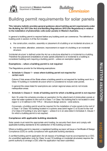 Building permit requirements for solar panels