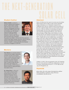 The Next-Generation Solar Cell: Exploring the Role - Purdue e-Pubs