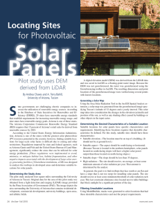 Locating Sites for Photovoltaic Solar Panels