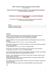 Publications on the Czech and Slovak Republics (POC) 2005-4