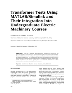 Transformer tests using MATLAB/Simulink and their integration into