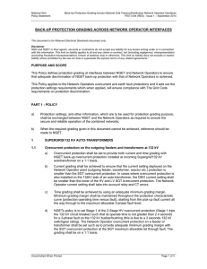 BACK-UP PROTECTION GRADING ACROSS NETWORK