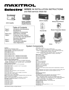 SERIES 14 INSTALLATION INSTRUCTIONS And Field