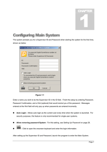 Configuring Main System - Surveillance System, Security Cameras