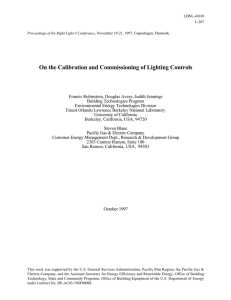 On the Calibration and Commissioning of Lighting